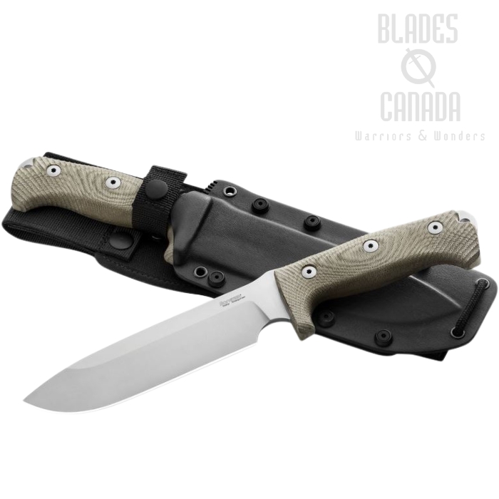 Lion Steel M7 CVG Fixed Blade Knife, Sleipner, Micarta Green, Kydex Sheath